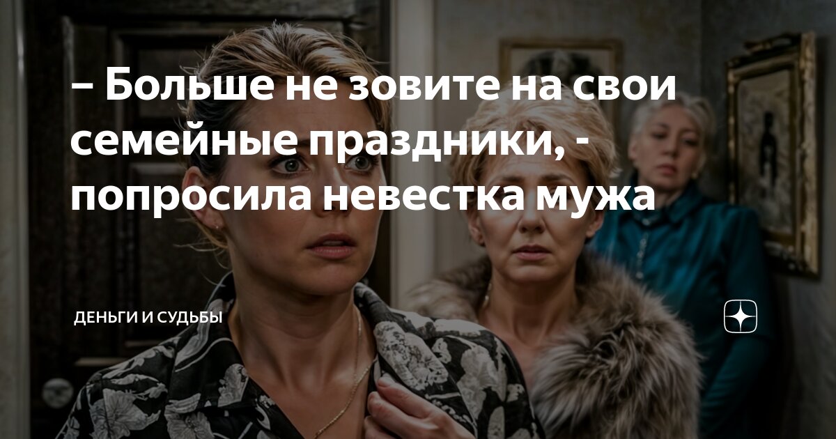 Больше не зовите на свои семейные праздники попросила невестка мужа