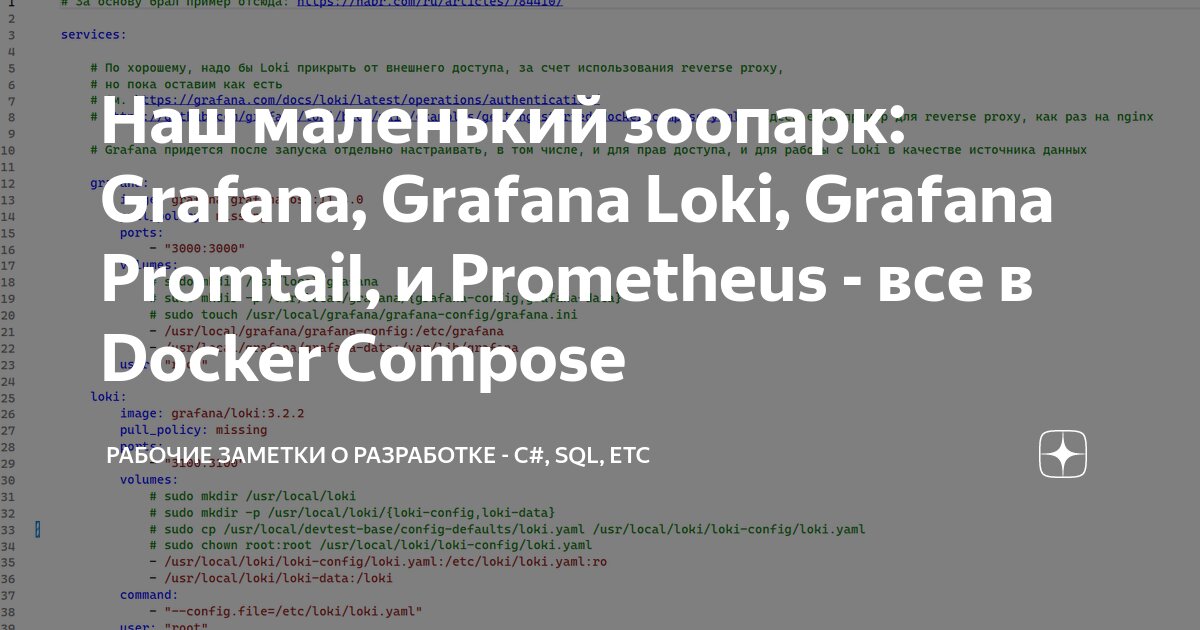 Наш маленький зоопарк Grafana Grafana Loki Grafana Promtail и