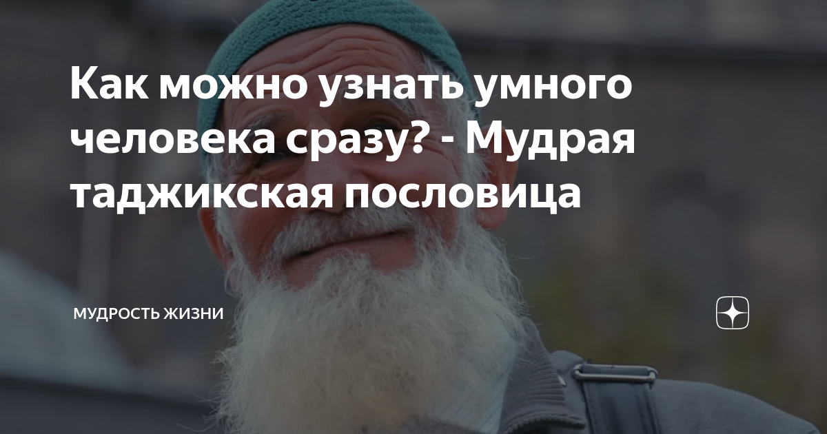 Как можно узнать умного человека сразу Мудрая таджикская пословица