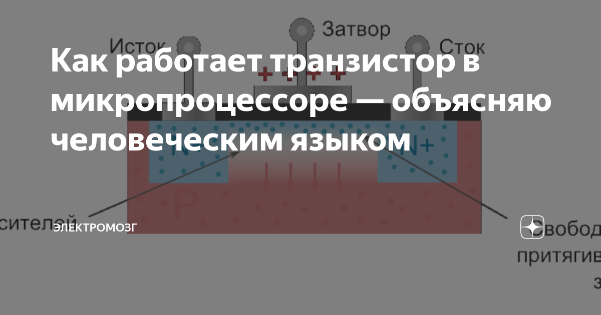 Как работает транзистор в микропроцессоре объясняю человеческим