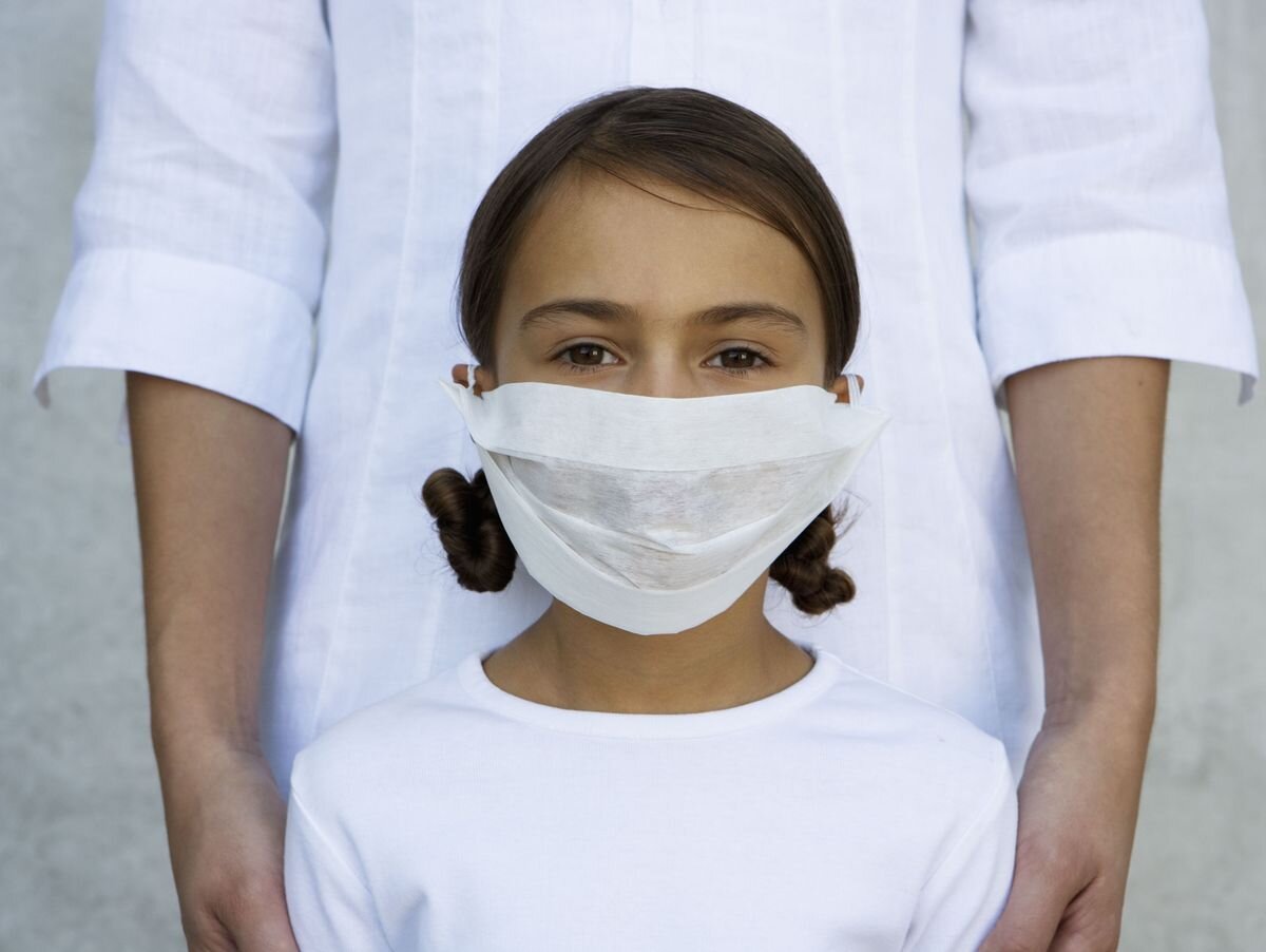 Teen Girls Wearing Surgical Masks