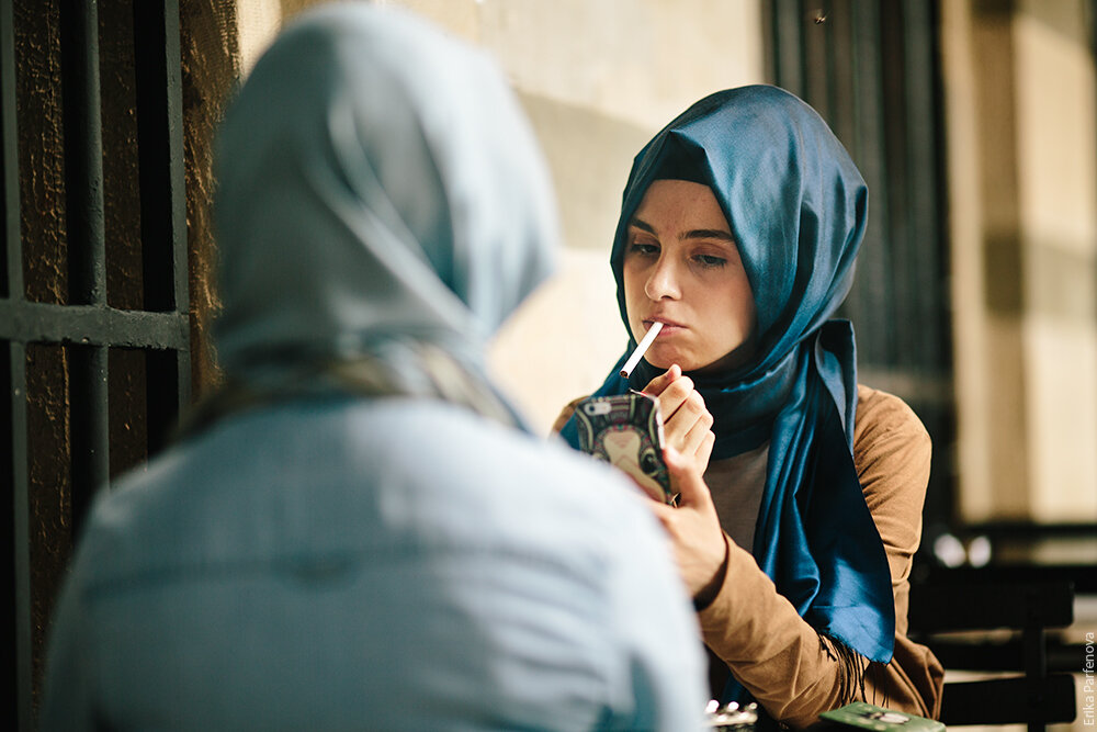 Muslim Girl Smoking