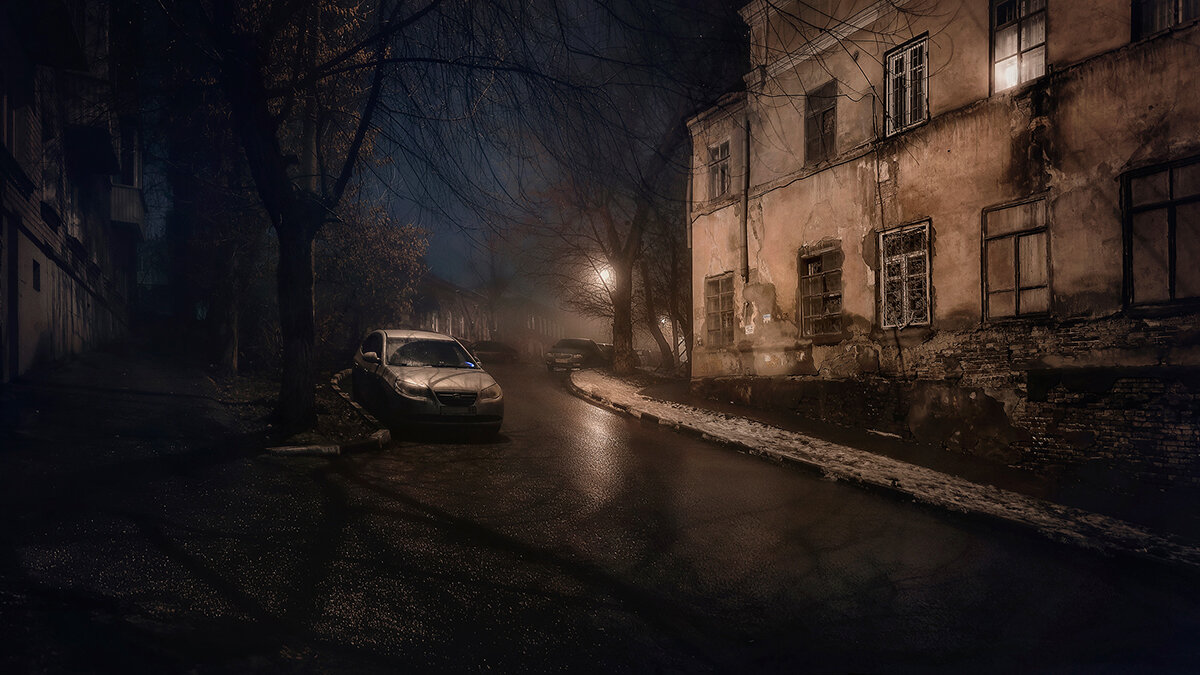 Фон двора ночью