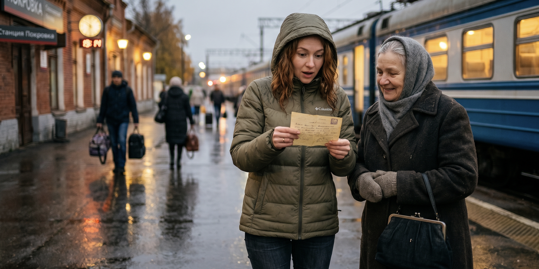 На вокзале ко мне подошла бабушка с адресом на бумажке. Адрес был моего отца - написанный его рукой сорок лет назад