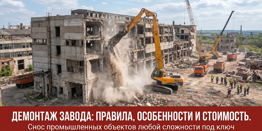 Демонтаж завода: правила, особенности и стоимость