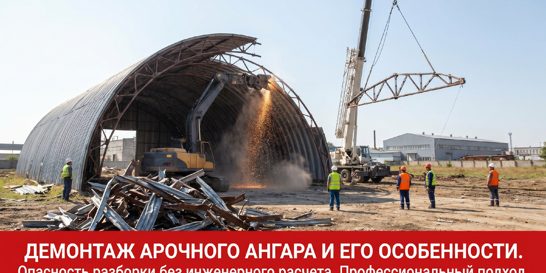 Демонтаж арочного ангара и его особенности