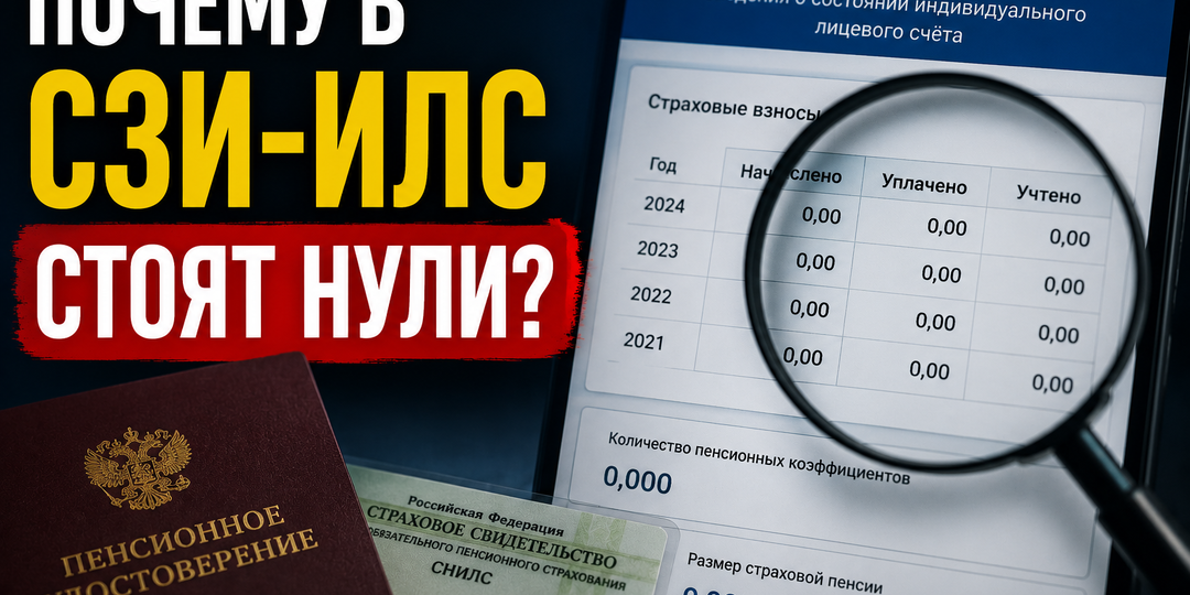 ПОЧЕМУ В СЗИ-ИЛС СТОЯТ НУЛИ? И ПОЧЕМУ ЭТО МОЖЕТ БЫТЬ ОПАСНО ДЛЯ ВАШЕЙ ПЕНСИИ?