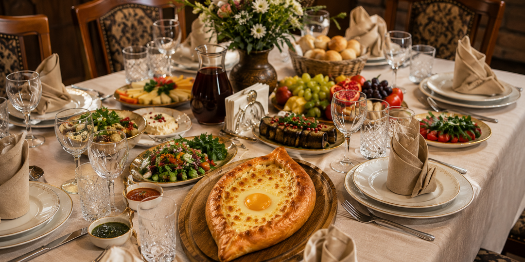 Хачапури по-аджарски — символ грузинской кухни.