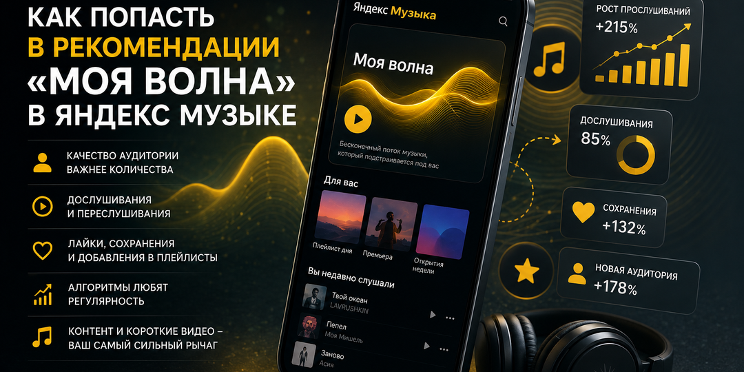 Как попасть в рекомендации «Моя волна» в Яндекс Музыке в 2026 году