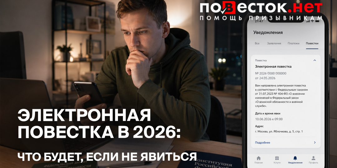 Электронная повестка в 2026 году: что будет, если не явиться