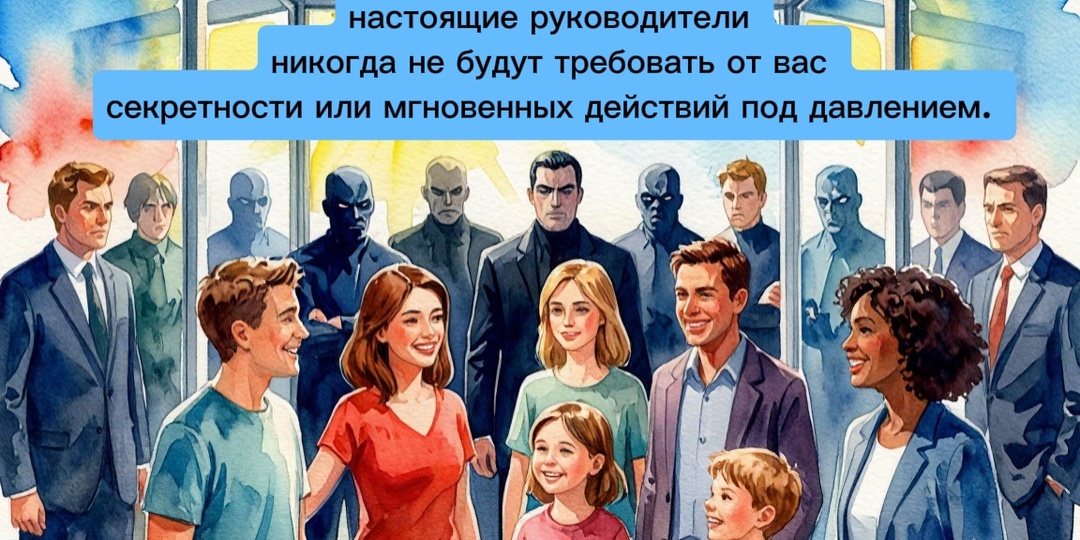 Настоящие руководители никогда не будут требовать от вас секретности или мгновенных действий под давлением.
