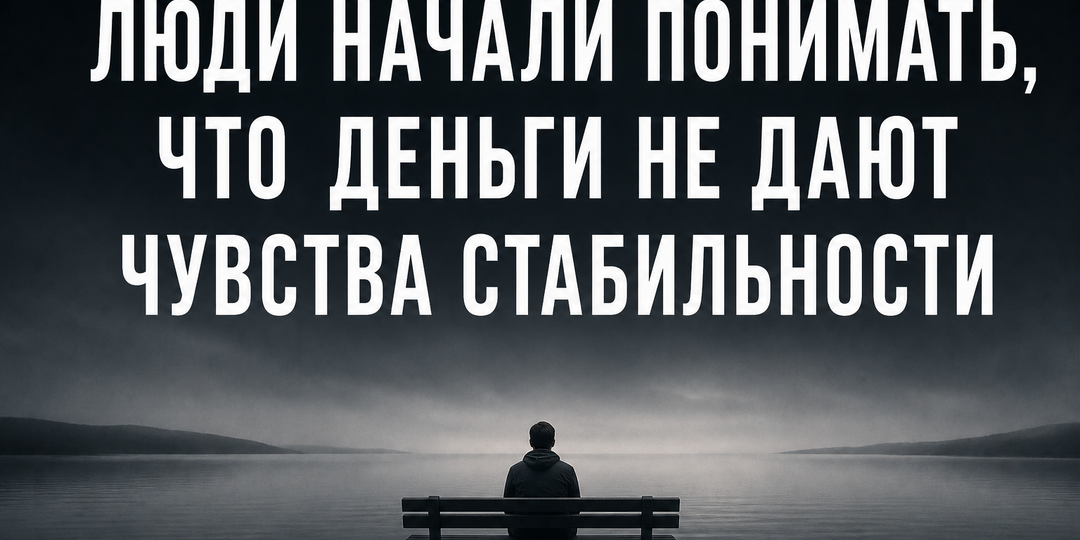 Люди начали понимать, что деньги не дают чувства стабильности