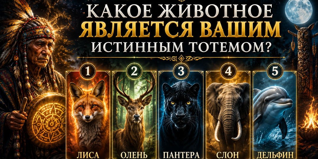 🔮 Древний шаманский тест: какое животное является вашим истинным тотемом? Ответ может удивить даже вас
