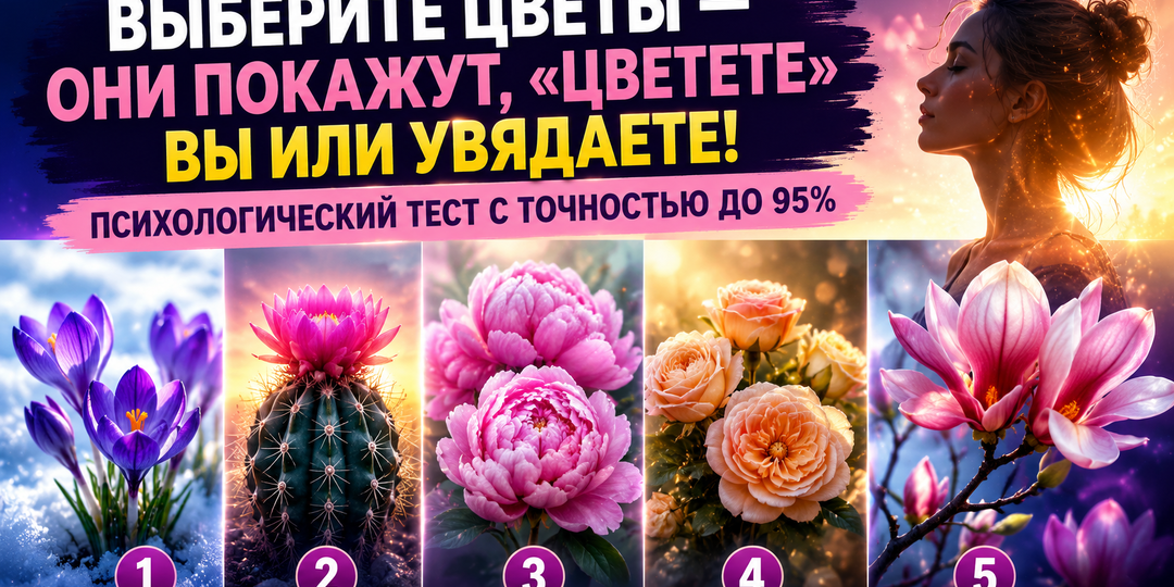🌸 Какие цветы притягивают вас сильнее всего? Этот психологический тест покажет, вы сейчас расцветаете… или незаметно теряете себя