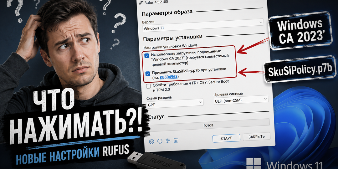 Новые пункты в rufuse, что значат?