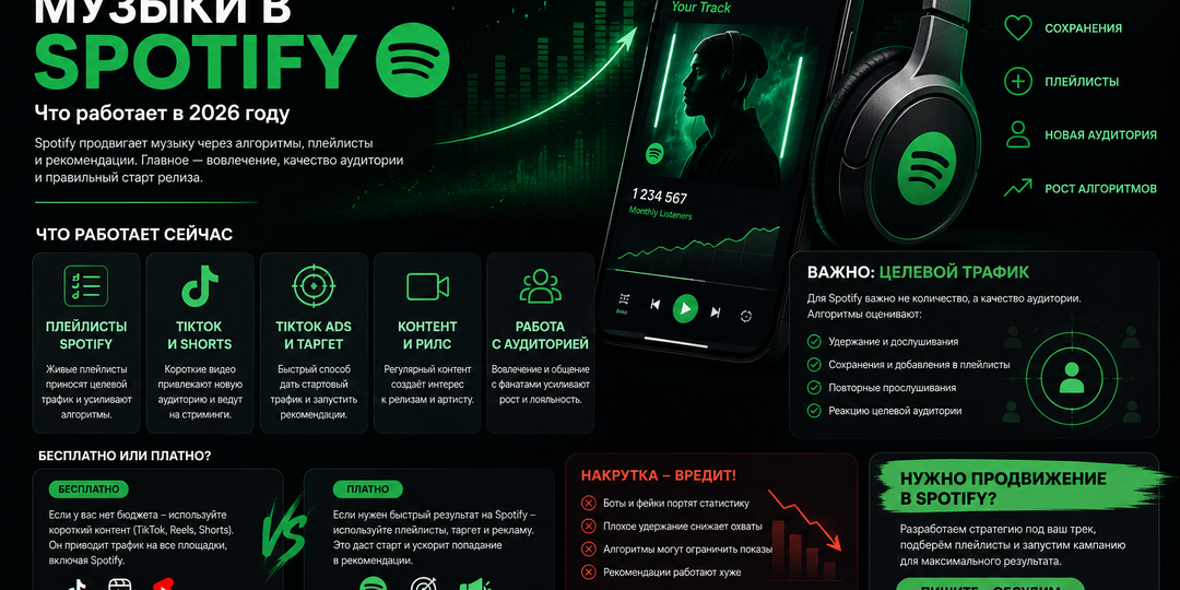 Продвижение музыки в Spotify: что сейчас реально работает
