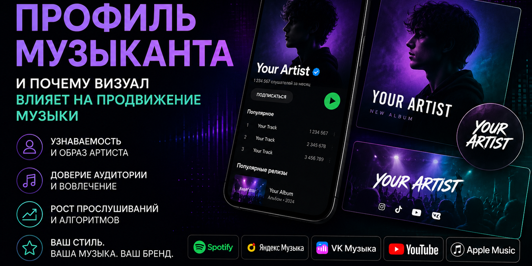 Как оформить профиль музыканта и почему визуал влияет на продвижение музыки