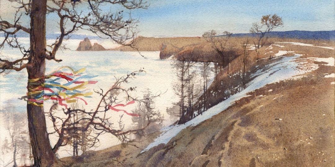 20261104 Весна на Ольхоне / Olkhon Spring, Baikal / 25x35 / watercolor