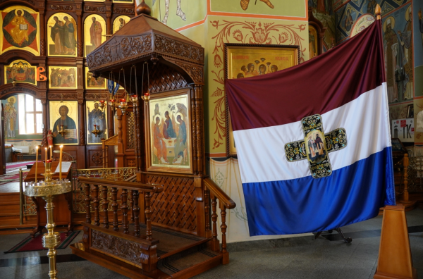 В Иверском монастыре Самары прошел молебен в честь 150-летия Самарского знамени