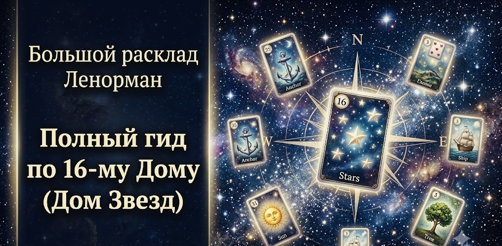 Большой расклад Ленорман: Полный гид по 16-му Дому (Дом Звезд).