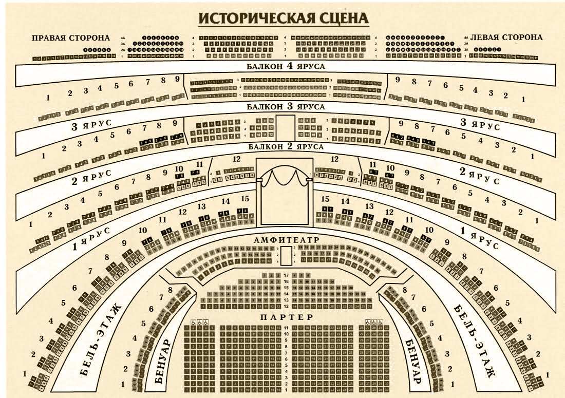 План Зала Большого Театра Основная Сцена