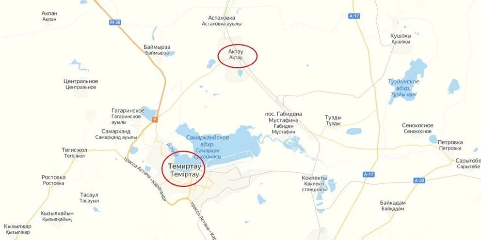Карта поселок актау