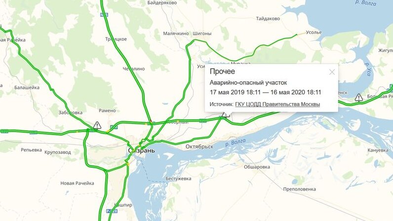 Подробная карта дороги м5