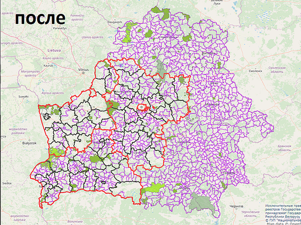 Карта гродненской и минской области