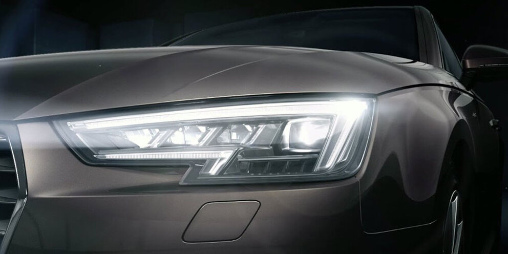 led оптика на audi a4 b9