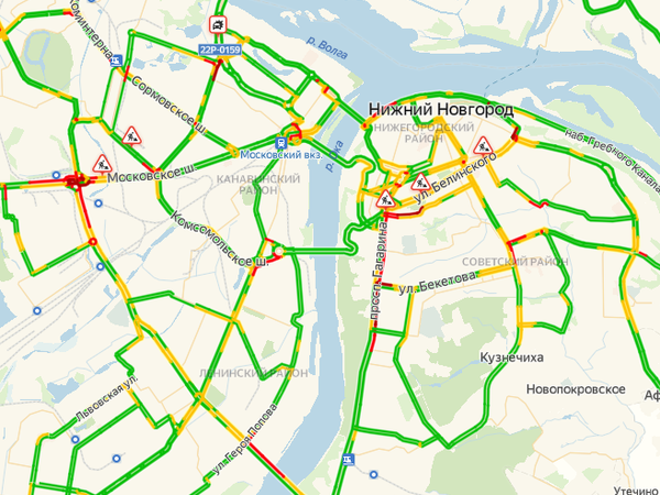 Карта нижегородской области пробки сейчас