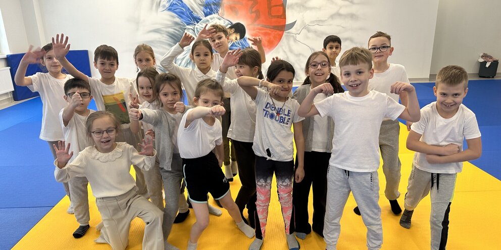 Boy with Judo teacher