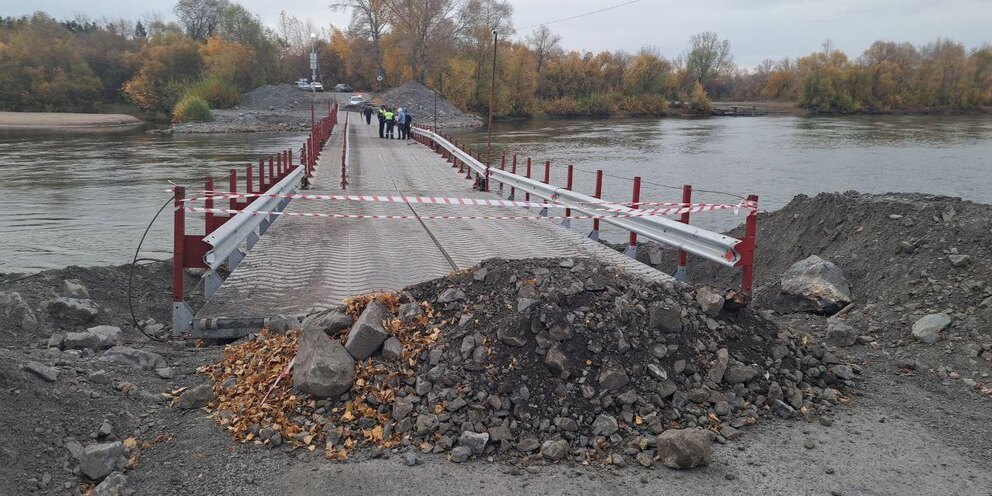Ачинск понтонный мост через чулым