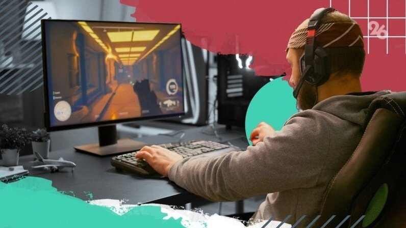 игрок в компьютерные игры. Just cause 3: mech land assault. компьютерные игры с числами. Doom (игра, 2016). приключения на планете чисел 2.