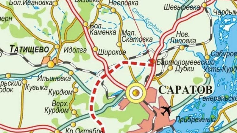 Карта объездной дороги саратова