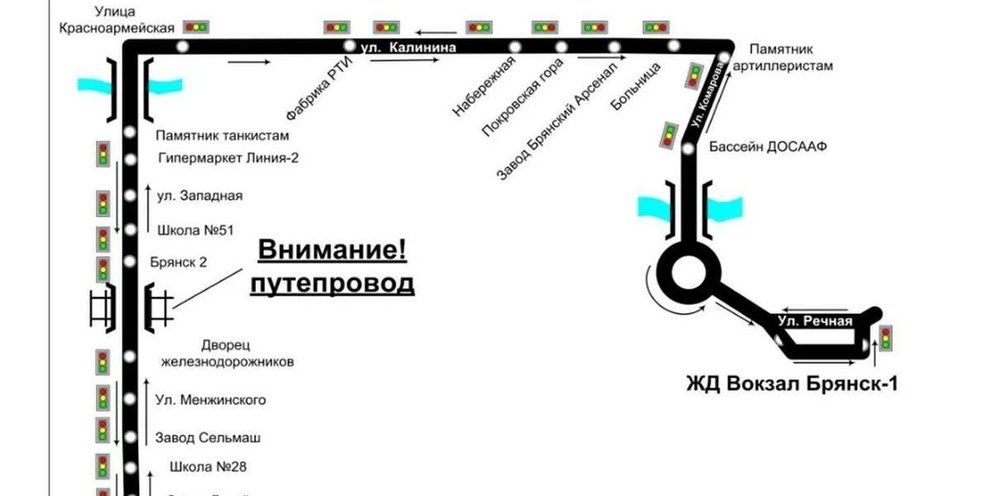 Схема маршрутов общественного транспорта