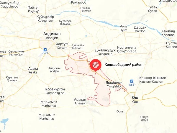 Карта андижанская область