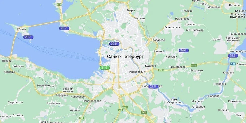 Погодная карта спб