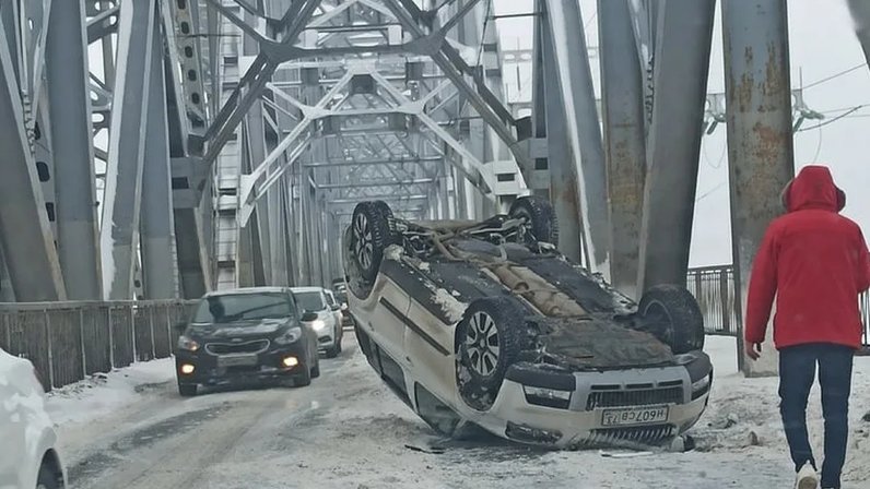 График закрытия императорского моста на новогодние праздники 29 декабря в Ульяновске на Императорском мосту перевернулся легковой автомобиль: