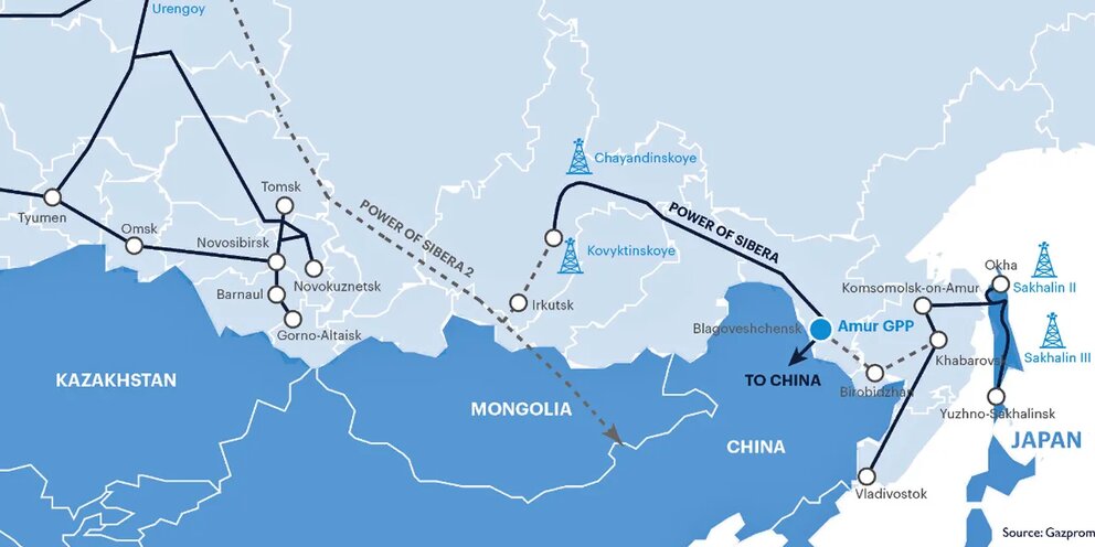 Схема газопровода сила сибири