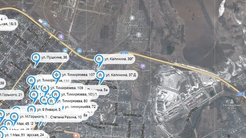 Карта укрытий белгород интерактивная карта