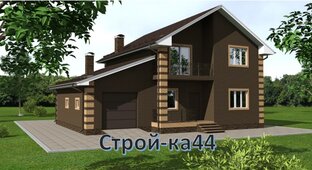 Двухэтажный дом с гаражом 