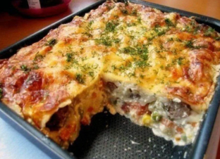 Запеканка из овощей, мяса, курицы, фарша