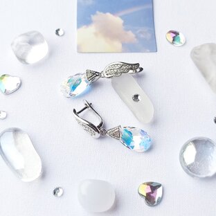 Серьги "Unique" (родий)