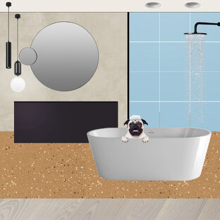 Интерьерные коллаж ванной “Blue & Mokko” 