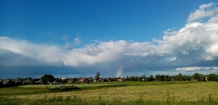 Очень красивое уходящяя гроза и радуга на закате. 14.06.2022