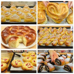 Булочки рогалики ватрушки