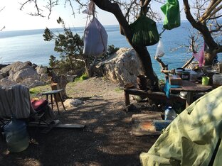 Зимовка в палатке в Крыму 2020/21гг.