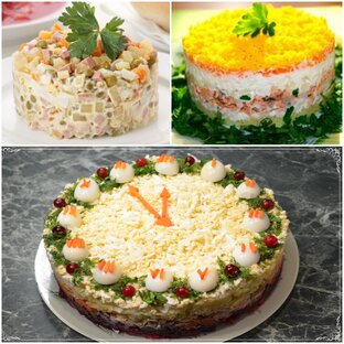 Топ-3 вкусных салата к новогоднему столу!