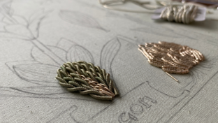 Вышивка картины канителью 