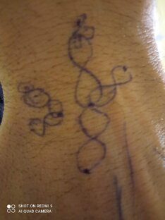 Рисунок на коже ручкой